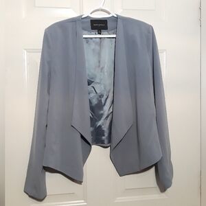 Women's Gray Open Front Blazer